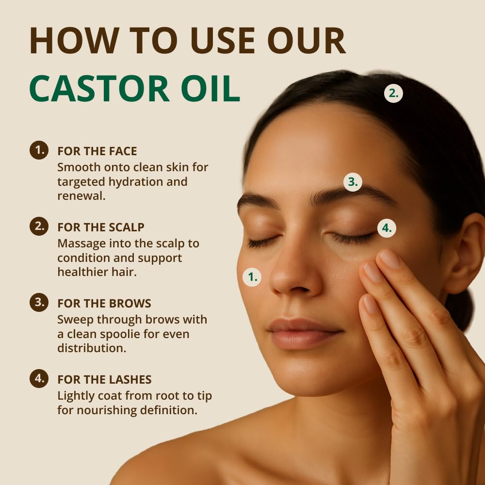 RejuveNaturals Castor Oil (16oz Glass Bottle) USDA Certified Organic, 100% Pure, Cold Pressed, Hexane Free. Boost Hair Growth for Thicker, Fuller Beauty & Personal Care RejuveNaturals