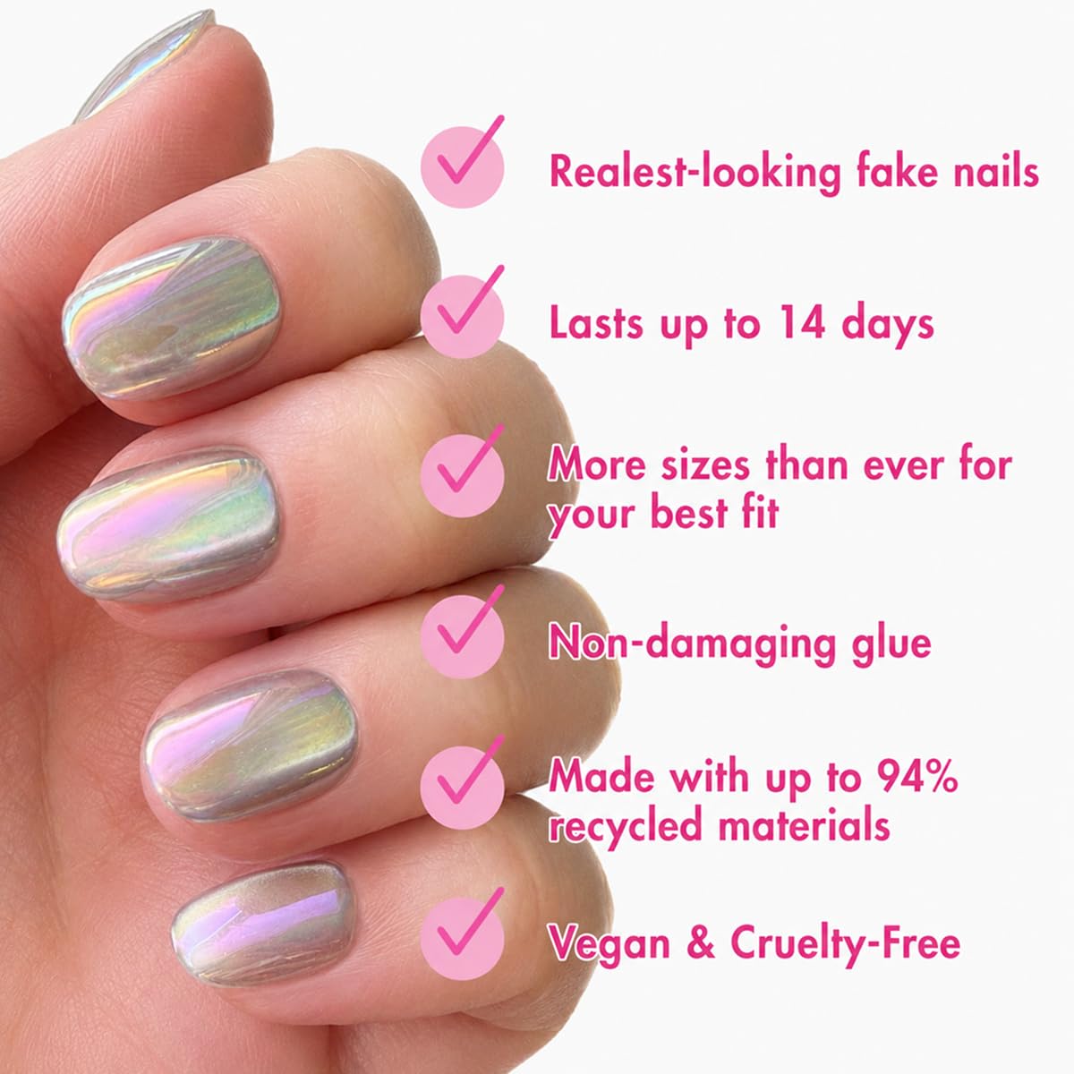 Olive & June Instant Mani Press-On Nails, Sheer Lavender Shimmer