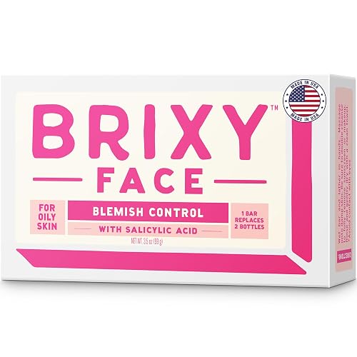 BRIXY Blemish Control Facial Cleansing Bar - Salicylic Acid Unclogs Pores And Balances Natural Oils, Ceramides and Niacinamide Promote Heathy Skin Beauty & Personal Care BRIXY