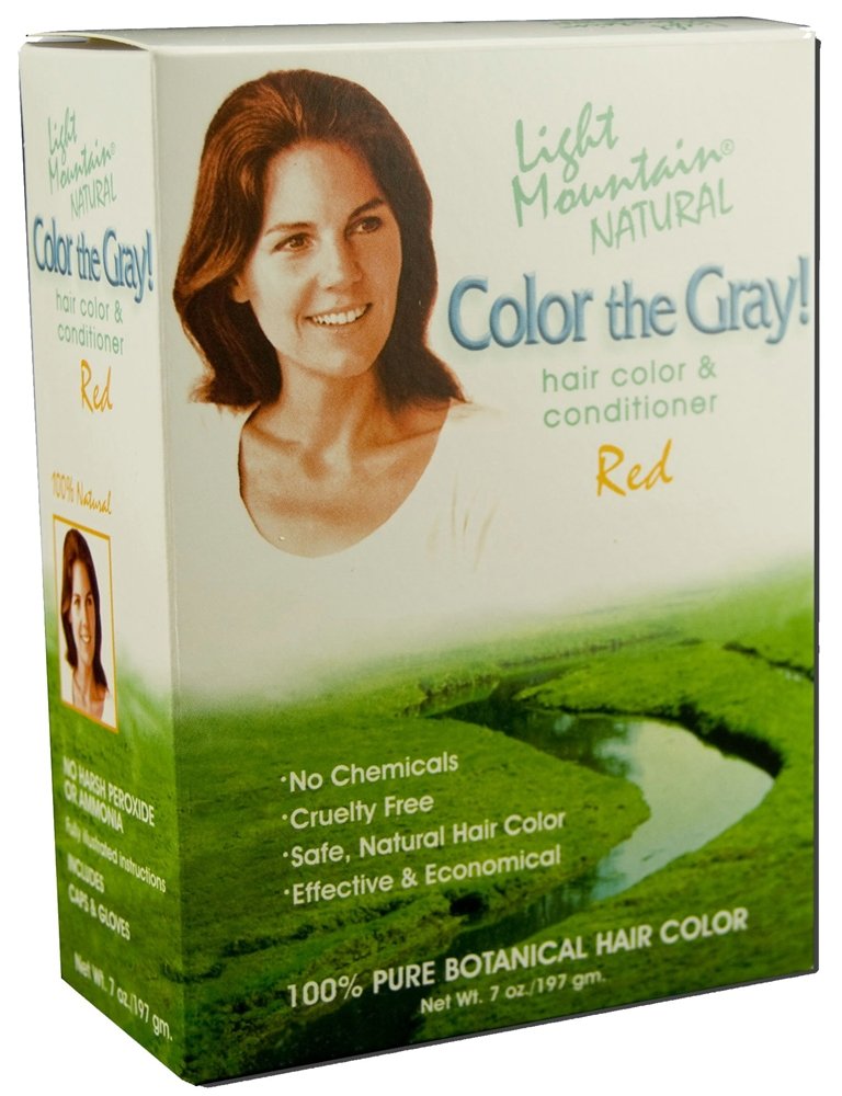 Light Mountain Henna Hair Color & Conditioner, Color the Gray - Red Hair Dye, 2-Step Chemical-Free, Semi-Permanent Hair Color for White, Gray Beauty & Personal Care LIGHT MOUNTAIN