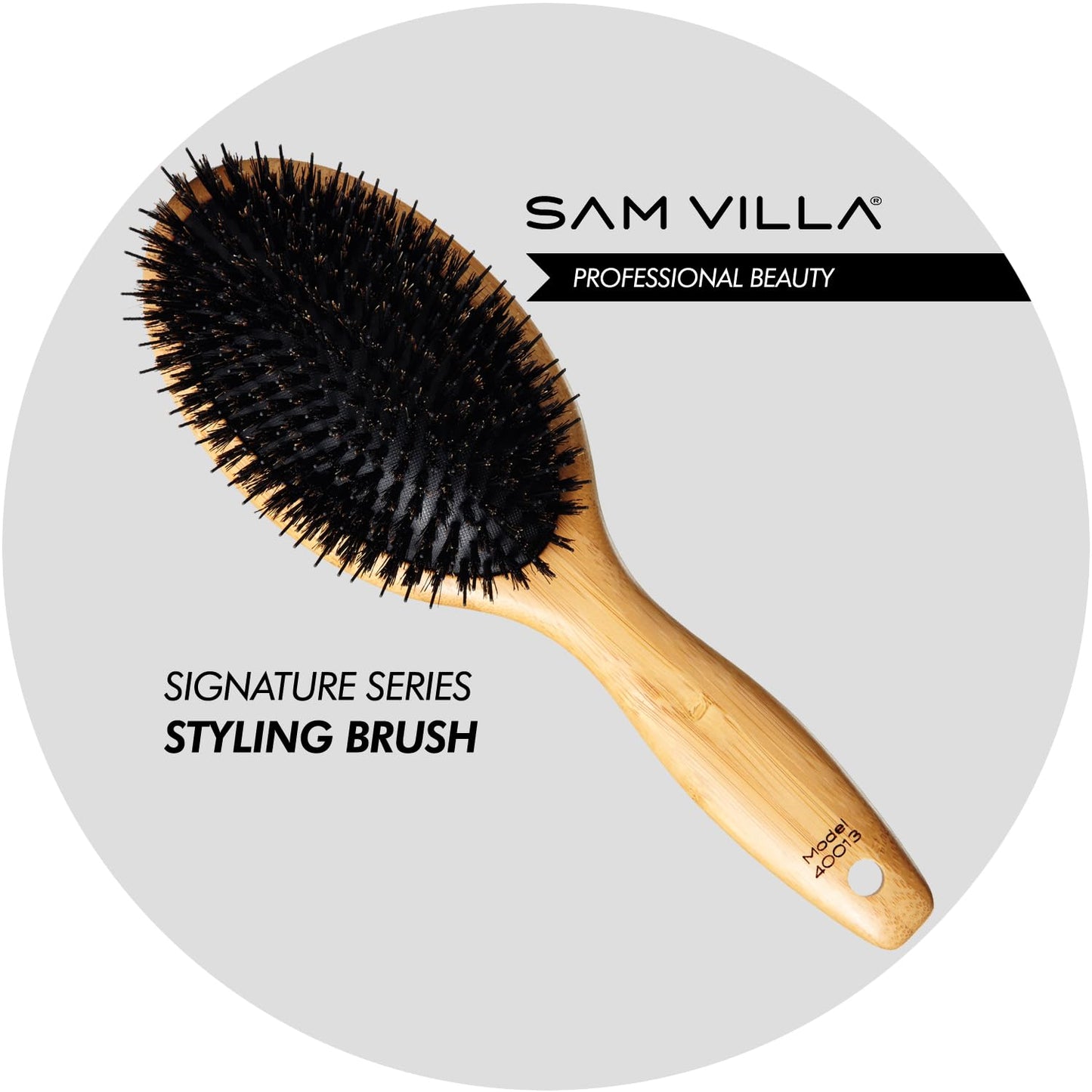 Sam Villa Signature Series Boar Bristle Hair Brush For Hair Styling Beauty & Personal Care Sam Villa