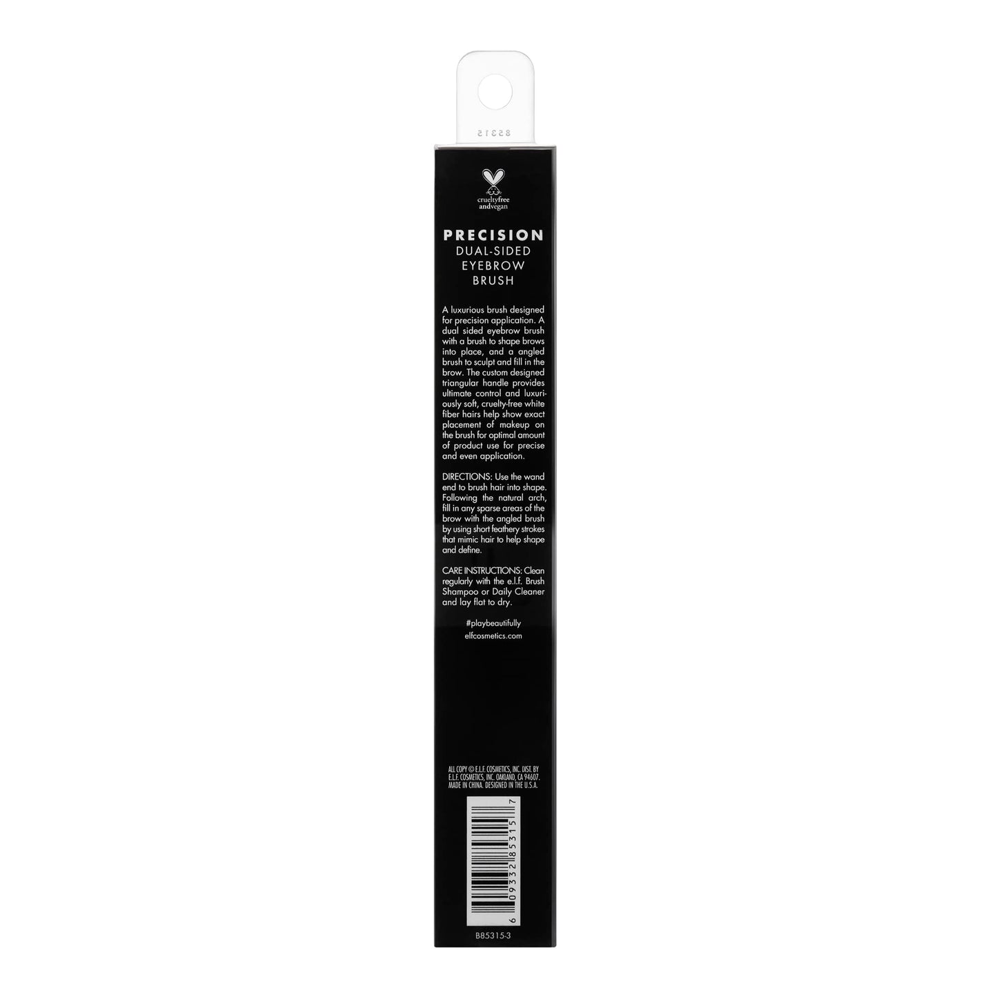 e.l.f. Precision Dual-Sided Eyebrow Brush, Makeup Brush For Shaping, Sculpting & Filling Brows, For Even Application, Vegan & Cruelty-Free Beauty & Personal Care e.l.f.