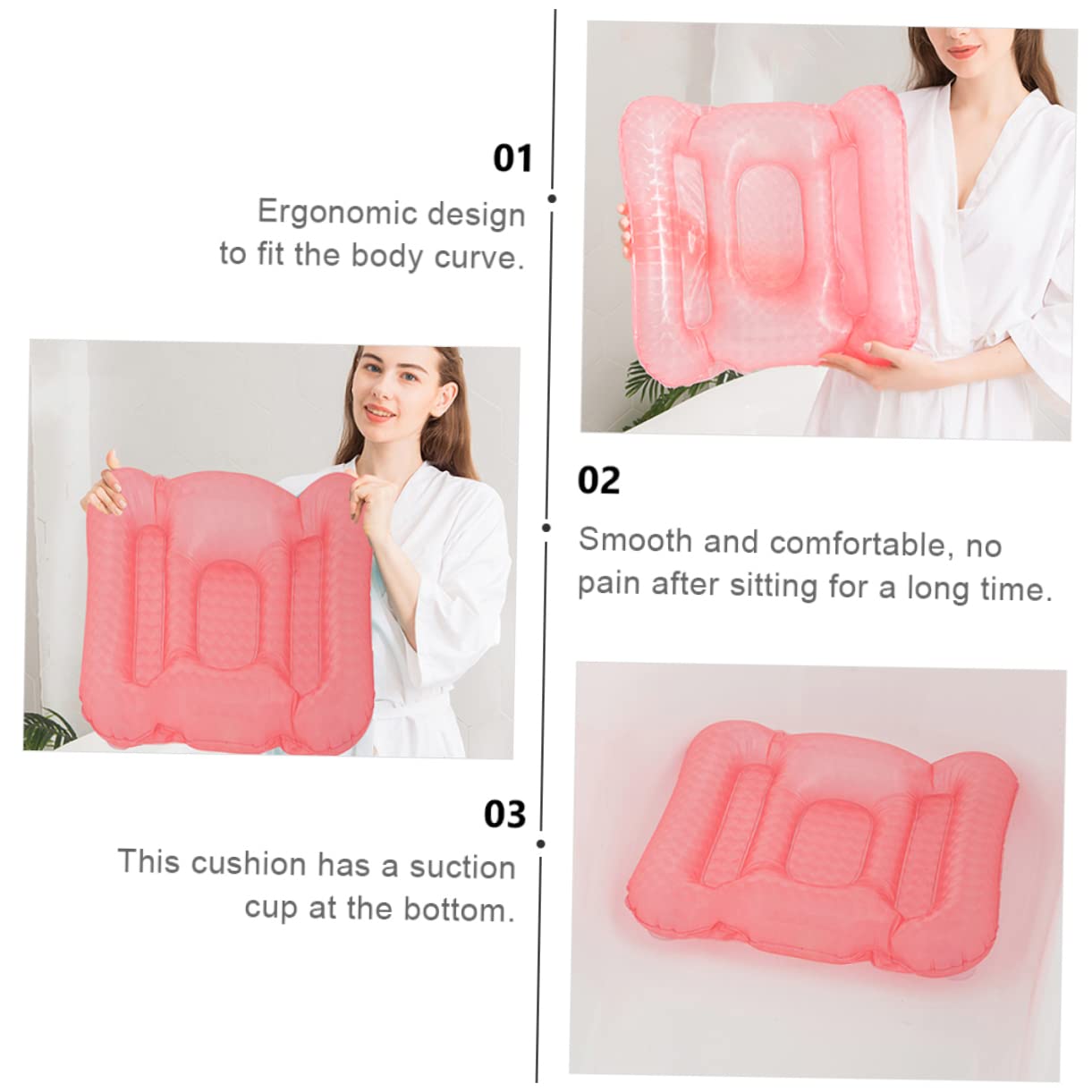 GAROZATION 1pc Inflatable Bathtub Seat Cushion with Cups Ergonomic Design for Comfort Water-Filled for Hot Cold Use Relaxing Baths Beauty and Personal Care GAROZATION