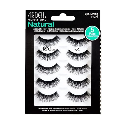 Ardell Natural False Eyelashes 101 Demi Black - Soft & Lightweight, Eye-Lifting Effect, Reusable Strip Lashes for Everyday Wear, 6 Pairs Beauty & Personal Care Ardell