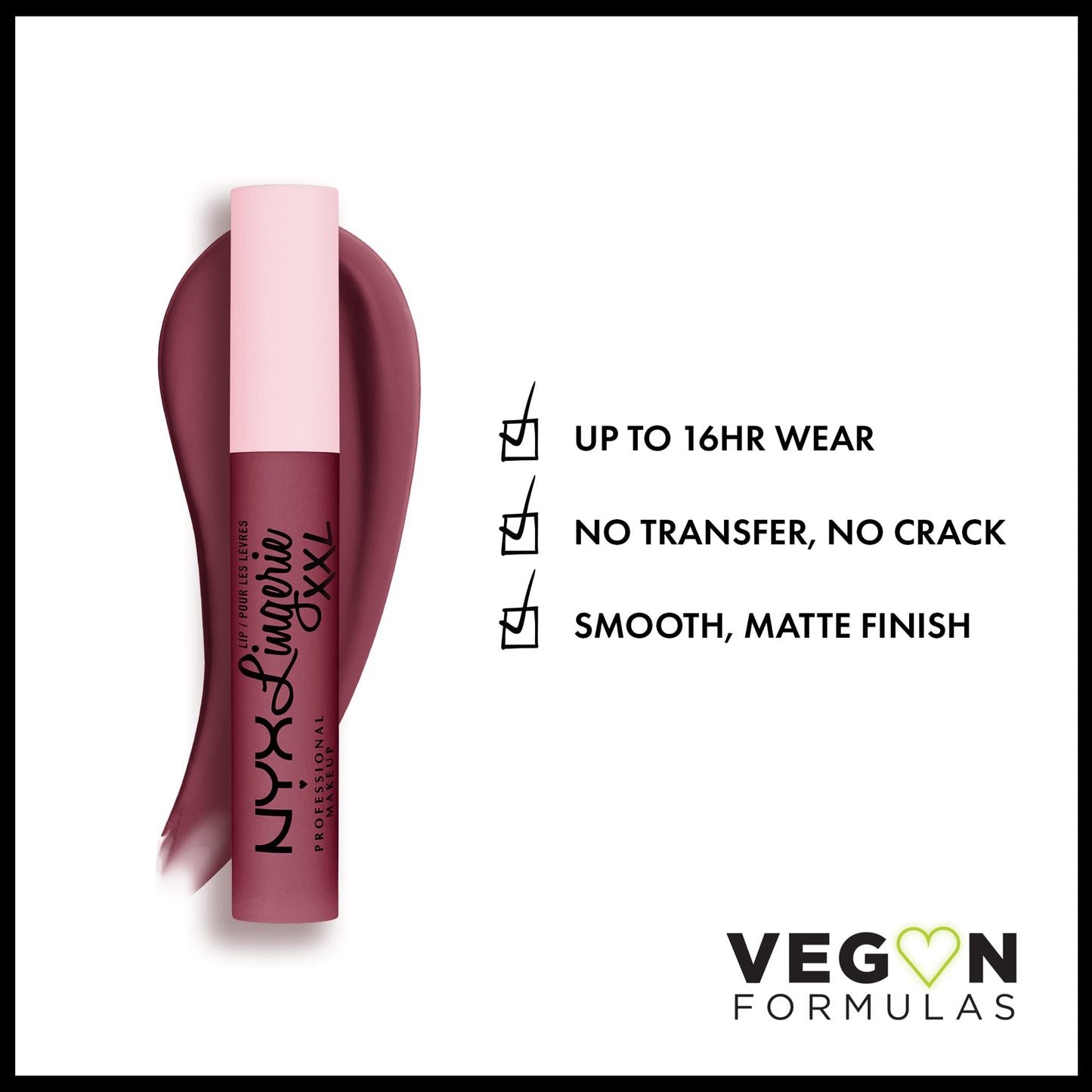NYX PROFESSIONAL MAKEUP Lip Lingerie XXL Matte Liquid Lipstick - Bust-Ed (Purple Mauve) Beauty & Personal Care NYX PROFESSIONAL MAKEUP