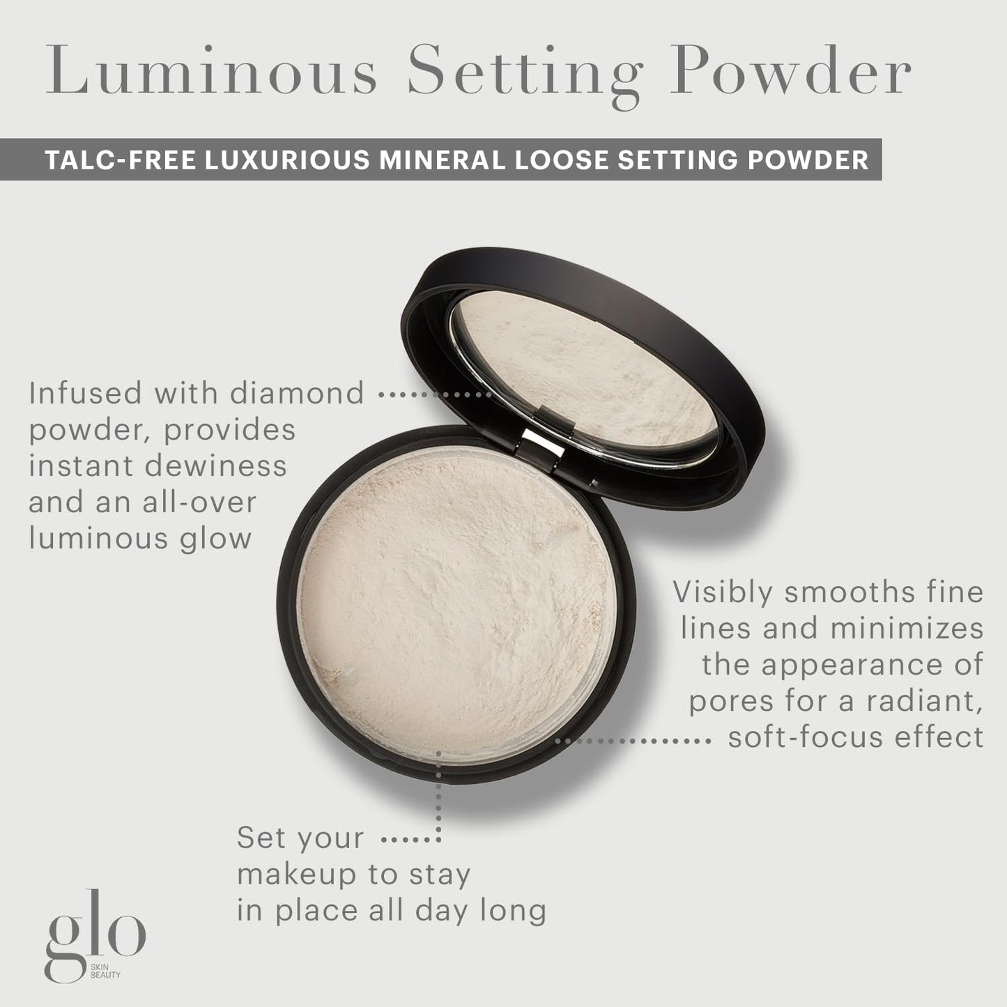 Glo Skin Beauty Luminous Setting Powder | Set and Extend Your Foundation with A Soft-Focus Effect Beauty & Personal Care Glo Skin Beauty