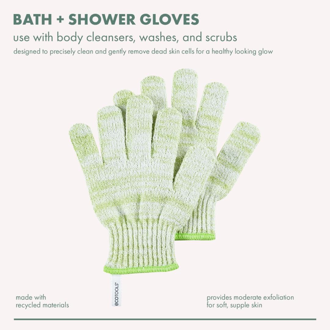 EcoTools Bath + Shower Gloves 6 Pack, Exfoliating Gloves Remove Dead Skin & Cleanse The Whole Body, Bath Gloves To Scrub & Hydrate, Self-Tanner Beauty & Personal Care EcoTools