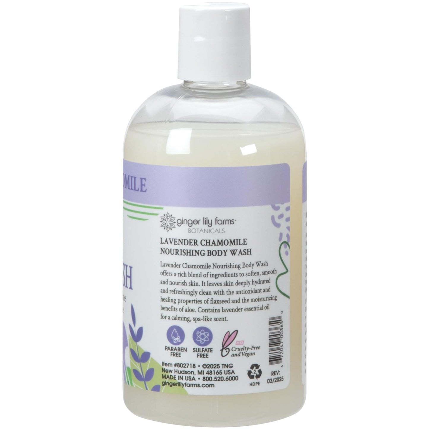 Ginger Lily Farms Botanicals Nourishing Body Wash, 100% Vegan & Cruelty-Free, Lavender Chamomile Scent, 12 Fl Oz (Pack of 6) Beauty & Personal Care Ginger Lily Farms