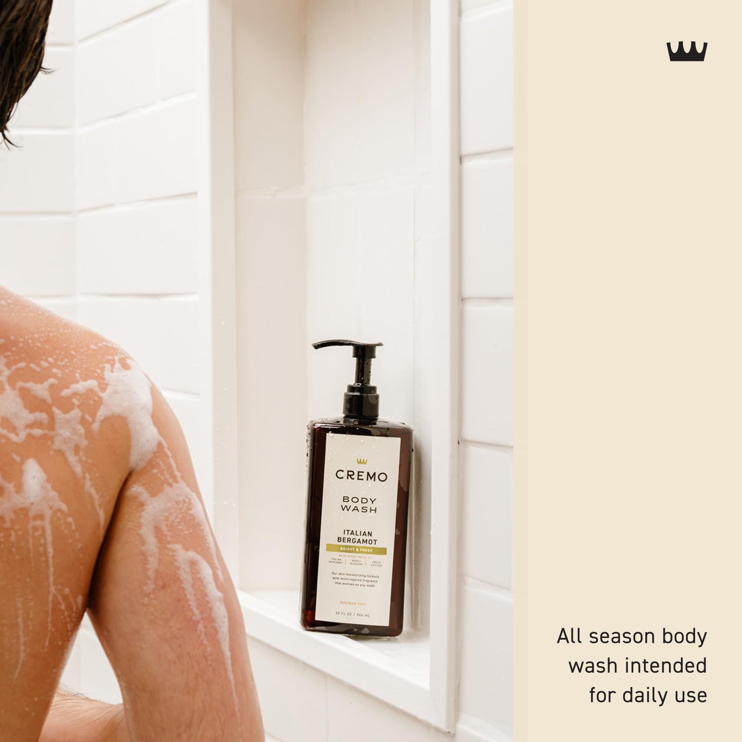 Cremo Rich-Lathering Italian Bergamot Body Wash for Men, 32 Fl Oz Beauty & Personal Care Cremo