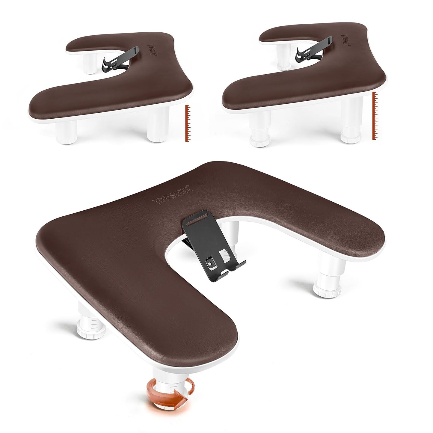 JODSONE U-Shaped Brown Arm Rest for Nails Tech with Rotating 360°Built-In Phone Holder and Adjustable Nail Arm Rest Detachable Manicure Hand Rest Beauty and Personal Care JODSONE Default Title