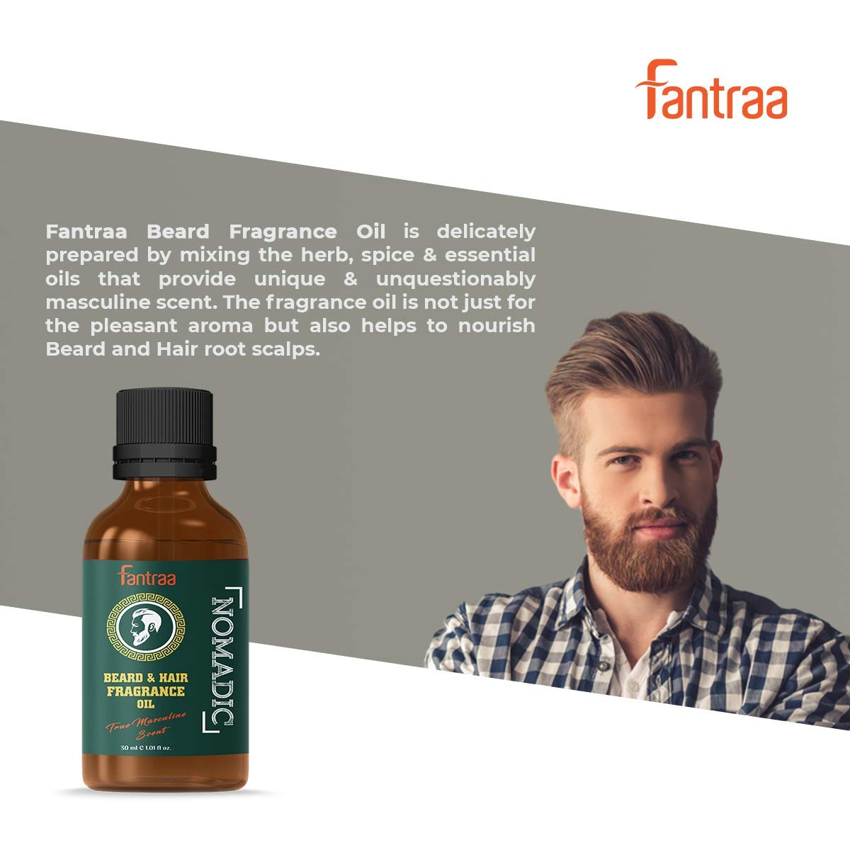 Fantraa Beard and Hair Fragrance Oil - 30 ml (Nomadic) Beauty and Personal Care Fantraa