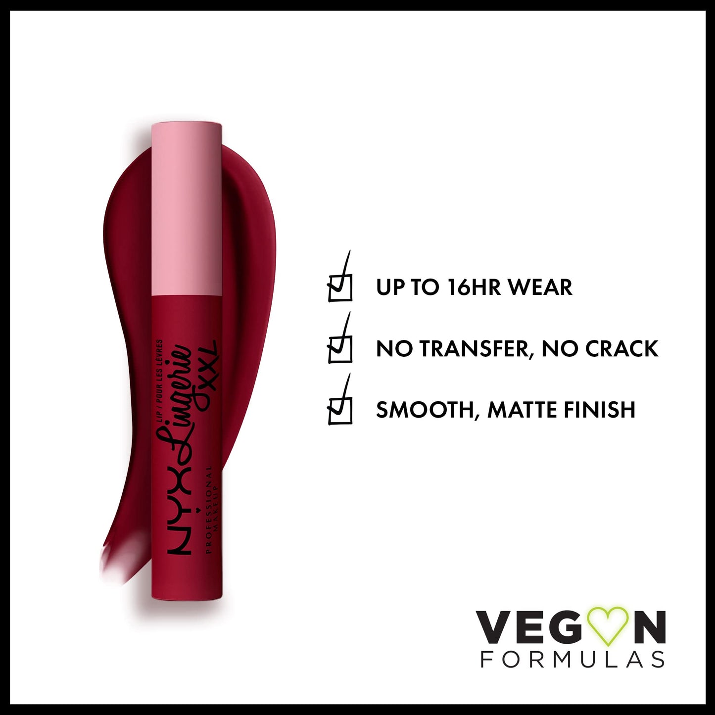 NYX PROFESSIONAL MAKEUP Lip Lingerie XXL Matte Liquid Lipstick - Sizzlin' (Oxblood Red) Beauty & Personal Care NYX PROFESSIONAL MAKEUP