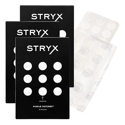 Stryx Hydrocolloid Acne Pimple Patches for Men, 3-Pack - Great for Breakouts, Zits, Blemishes, Whiteheads, & Reducing Redness - Designed for Men’s Beauty & Personal Care Stryx