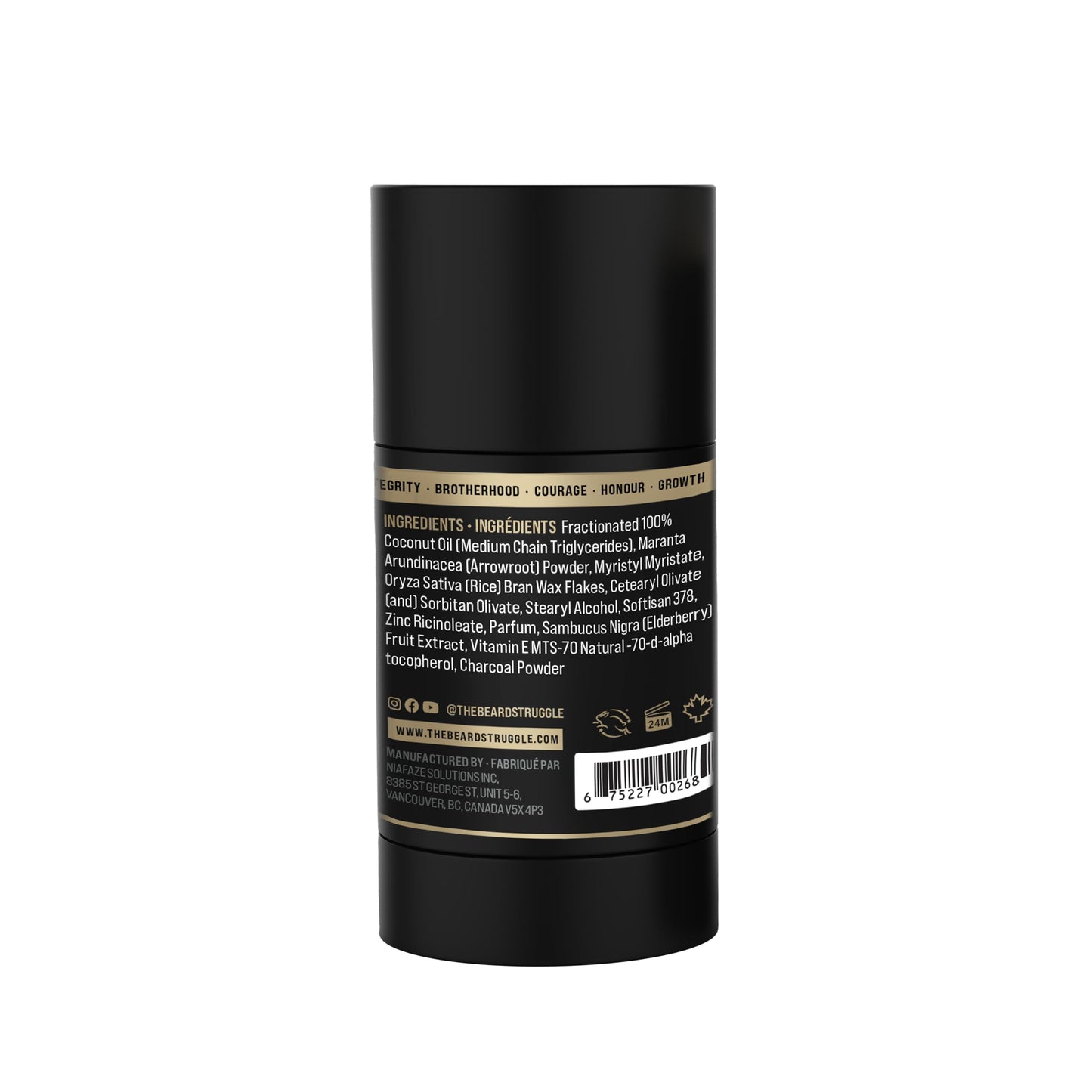 The Beard Struggle Natural Charcoal Infused Deodorant - Marauder's Defense - Aluminum Free for Men, Gold Collection, Asgardian Secret, 2.65 oz.US Beauty and Personal Care The Beard Struggle