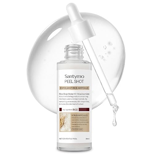 Exfoliant Rice Ampoule 2.7 fl oz, Gentle Peeling Exfoliating Face Wash for All Skin Types, BHA Salicylic Acid Exfoliator, Dead Skin Remover with Rice Beauty & Personal Care Santymo