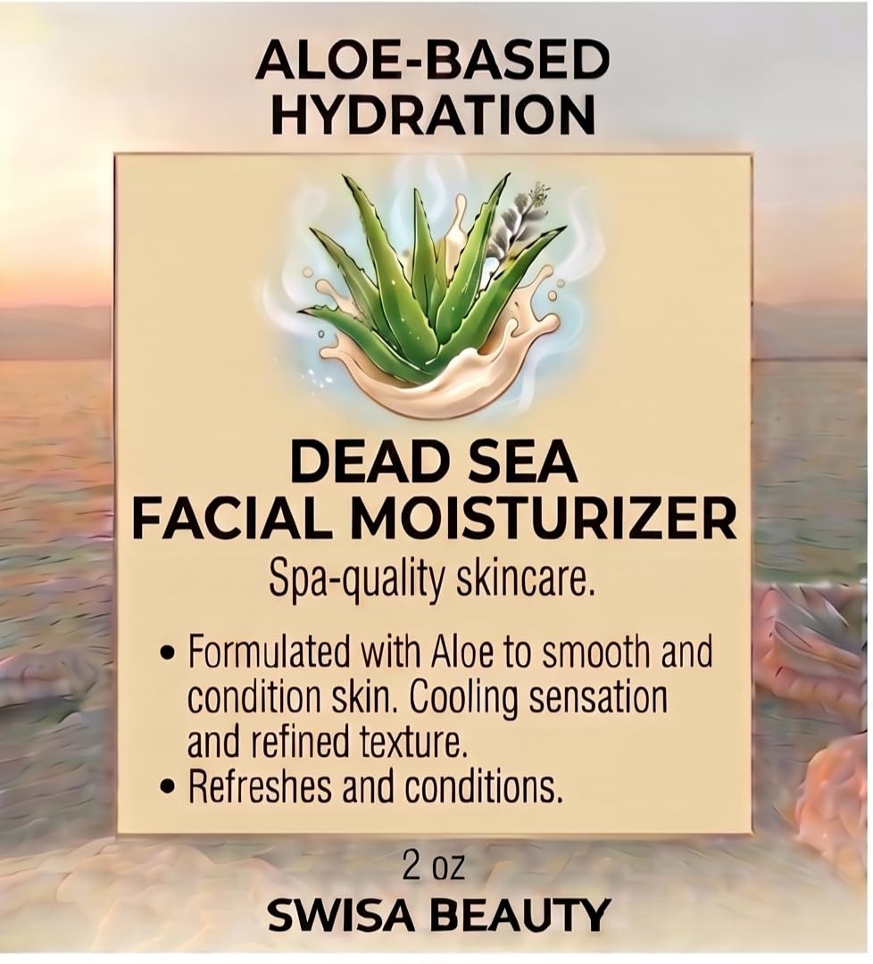 Swisa Beauty Dead Sea Facial Moisturizer - Daily Mineral Hydrator & Conditioning Cream to Soften & Nourish the Skin with Aloe, Seaweed & Green Tea, 2 Beauty & Personal Care Swisa Beauty