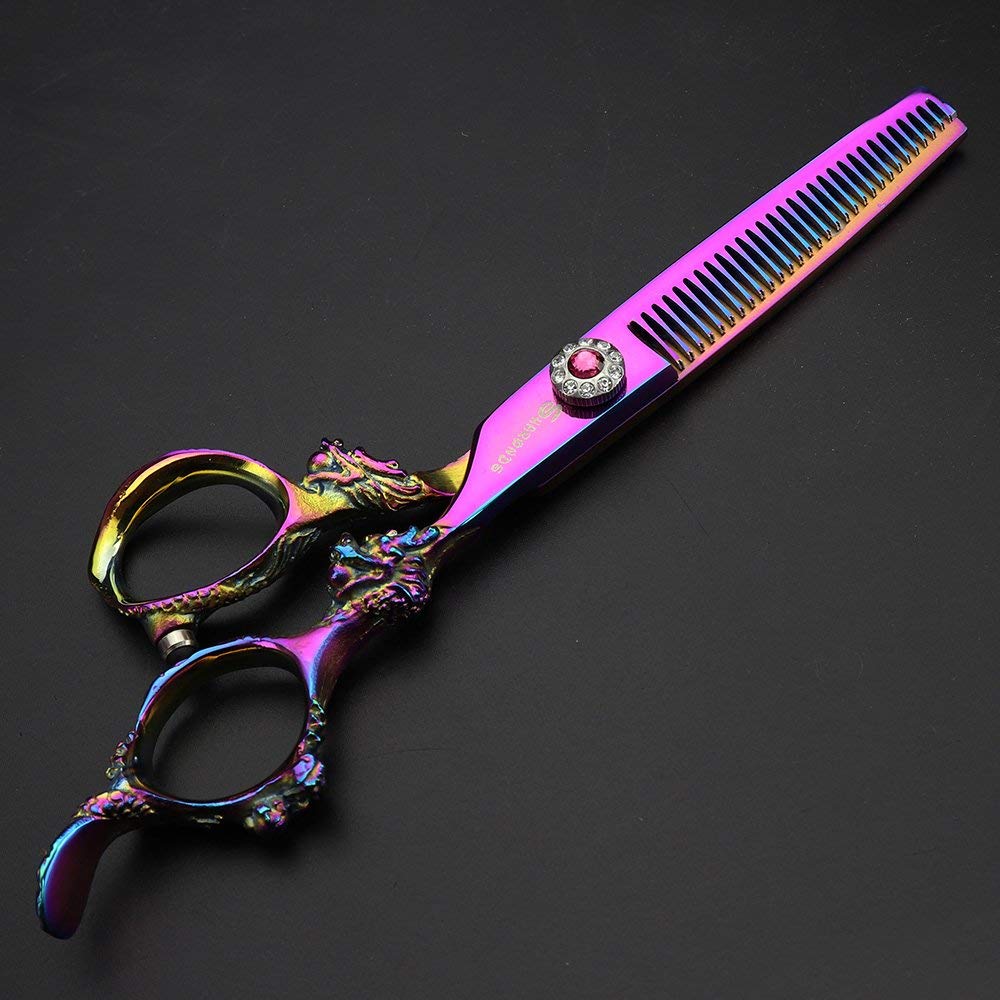 6/7/7.5/8/9 Inch Personalized Hair Scissors Salon Hair Styling Barber Scissors Stainless Steel Barber Tools (6 inch cutting)