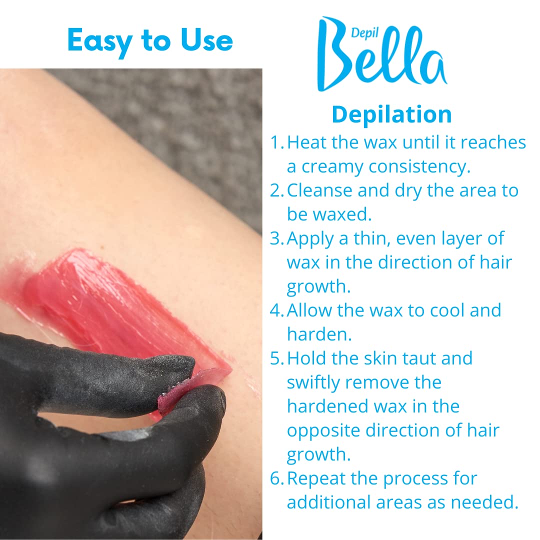 DEPIL BELLA Pink Hard Wax Beads 2.2 lbs for Hair Removal, High-Performance for Short and Resistant Hair, Vegan, Body and Face Wax Beads With Dragon Beauty and Personal Care DEPIL BELLA