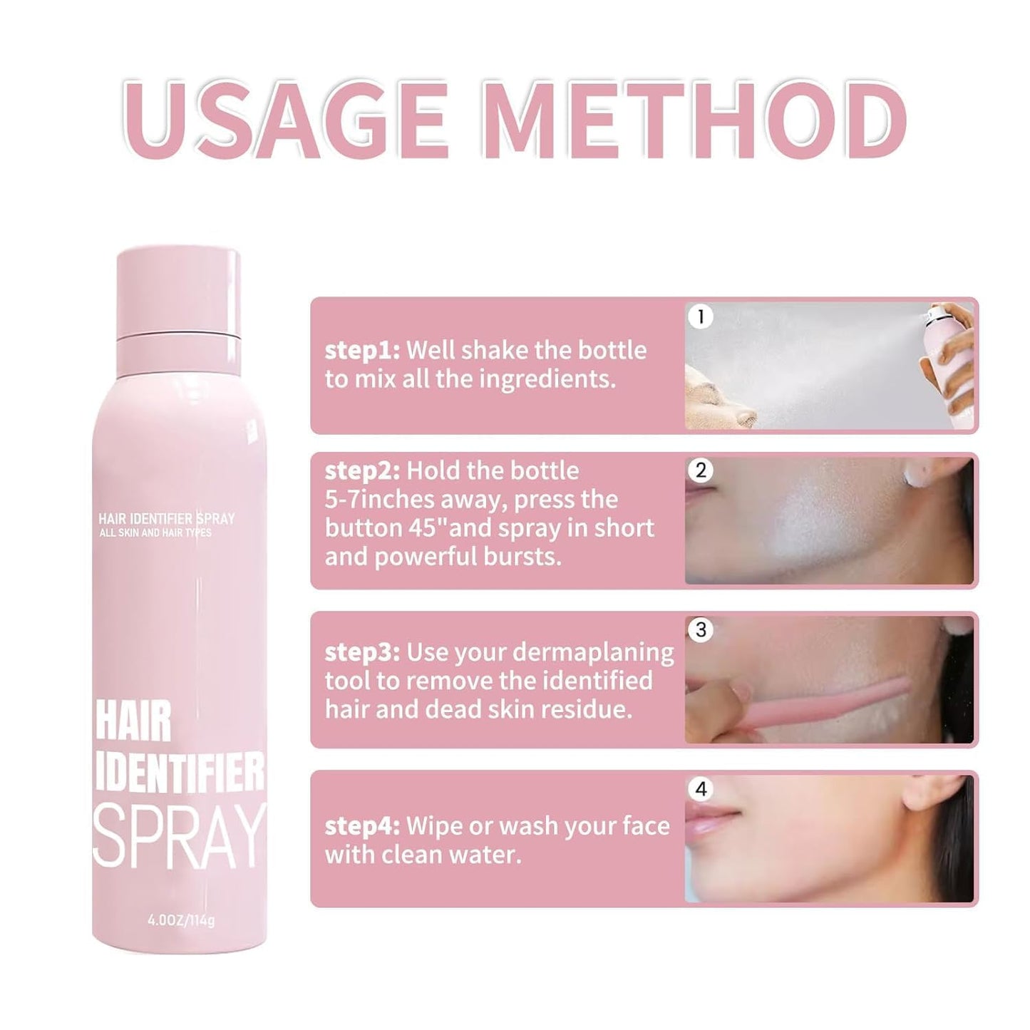 Hair Identifier Spray for Face Shaving?face hair identifier spray?Moisturizing And Skin Care Set Spray?suitable for all skin types (1 set) Beauty and Personal Care OYB