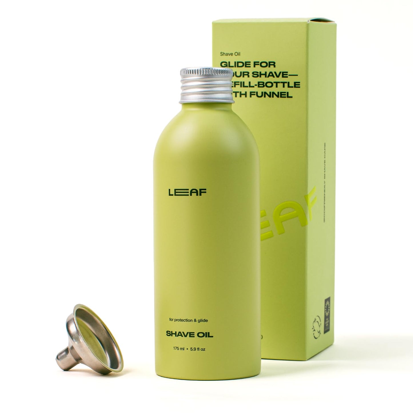 Leaf Shave - Leaf Pre- & Post-Shave Oil Refill with Funnel - Plant-Based Skin Conditioning Oil for Women & Men - Smooth Shave, Added Moisture Beauty and Personal Care Leaf Shave