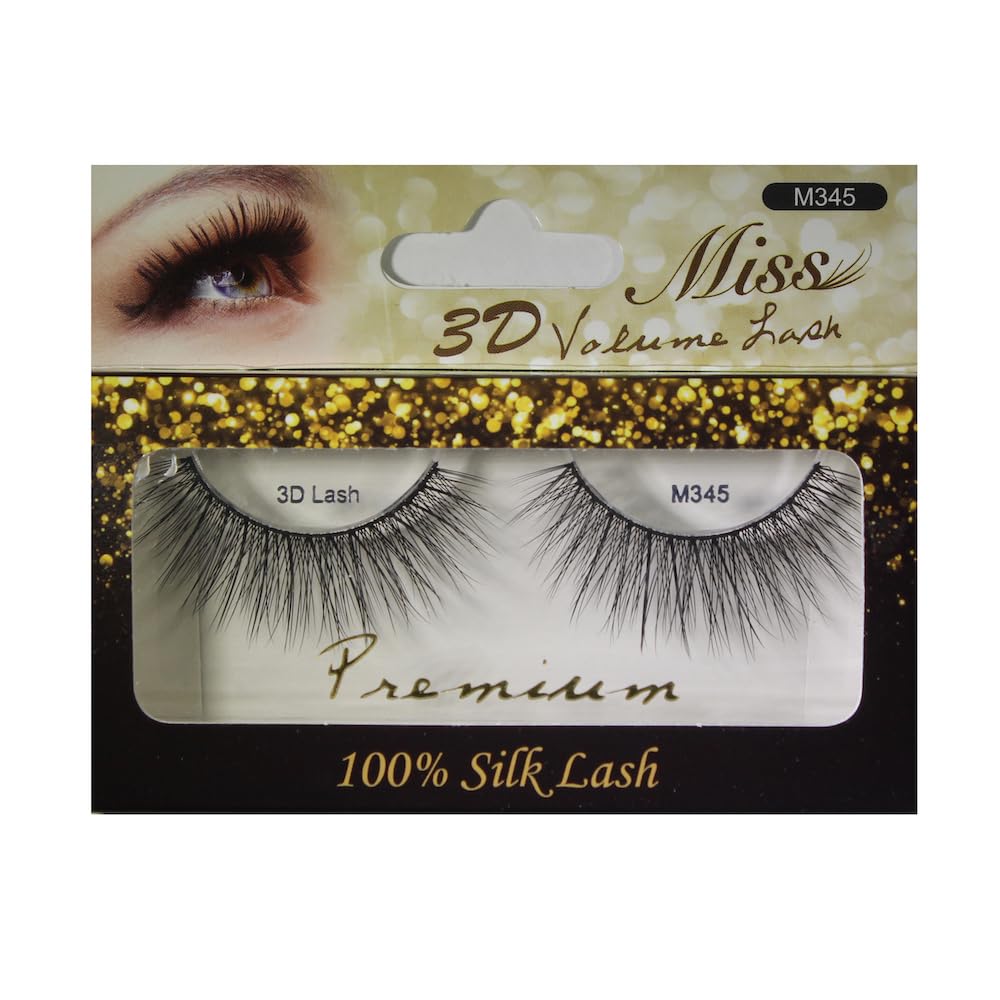 "4 Pairs" of Miss 3D Volume Tapered False Eyelash Extension M345 Beauty & Personal Care Miss Lash