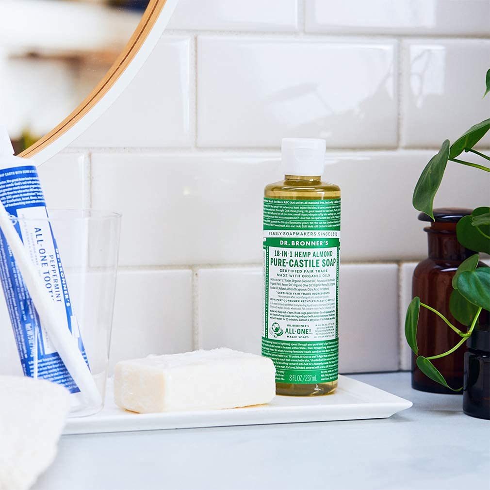Dr. Bronner's - Pure-Castile Liquid Soap (Almond, 32 ounce) - Made with Organic Oils, 18-in-1 Uses: Face, Body, Hair, Laundry, Pets and Dishes Beauty & Personal Care Dr. Bronner's