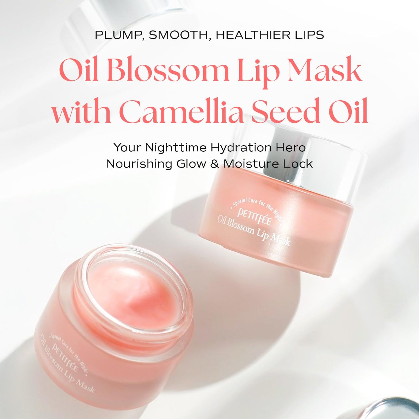 Sleeping Lip Mask Camelia Seed Oil 0.53 Oz. - Day & Night Repairing Balm, Overnight Lip Mask, Lip Treatment for Dull & Dry Lips, Deep Nourishing Beauty and Personal Care Petitfee