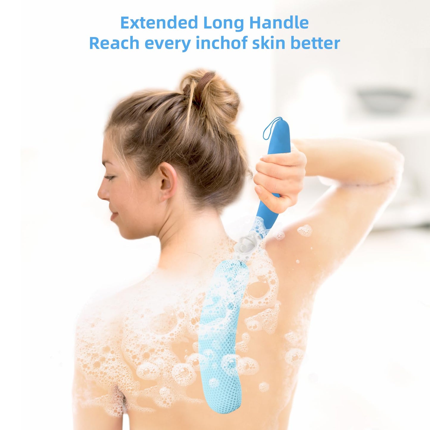 Leetye Mei Long Handled Shower Brush, Non-Slip Long Handle Bath Brush, Back Body Brush Gentle Exfoliating and Lather Well Deep Cleansing Long-Lasting Beauty & Personal Care Leetye Mei