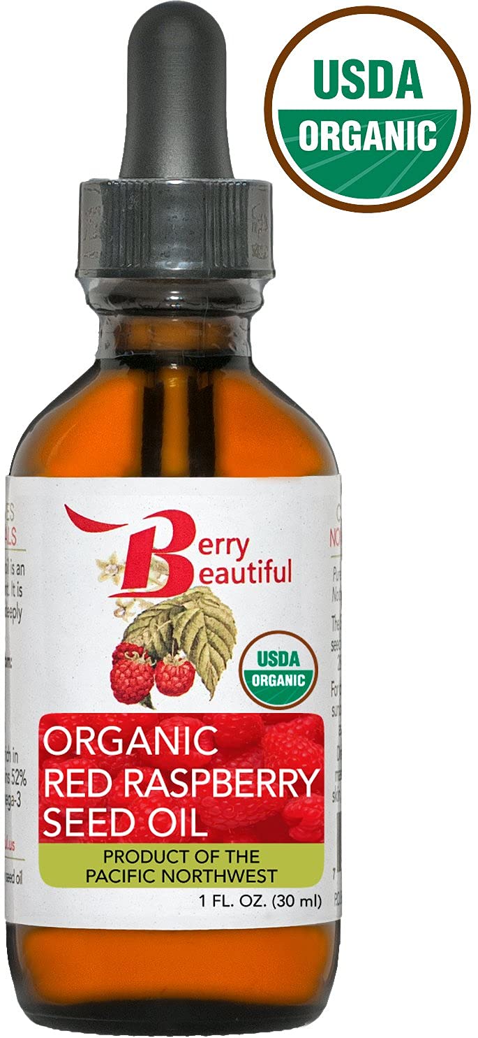 Berry Beautiful Certified Organic Red Raspberry Seed Oil - Cold-Pressed from US Grown Raspberries - Skin Moisturizer for Hydration and Protection - 1 Beauty & Personal Care Berry Beautiful