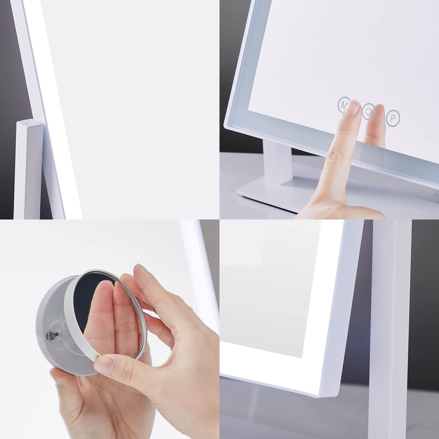 HIEEY Lighted Makeup Mirror, Hollywood Vanity Mirror with Lights, Three Color Lighting Modes, and 5X Magnification Mirror, Smart Touch Control Beauty & Personal Care HIEEY