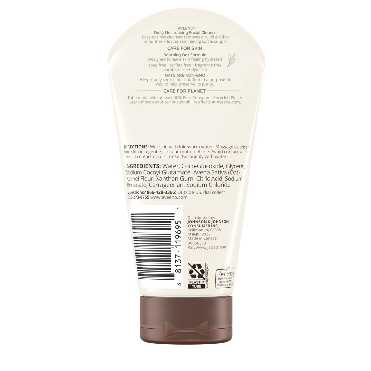 Aveeno Daily Moisturizing Face Cleanser with Soothing Oat, Easy-to-Rinse Cleanser Removes Dirt, Oil & Other Impurities & Leaves Skin Feeling Soft Beauty & Personal Care Aveeno