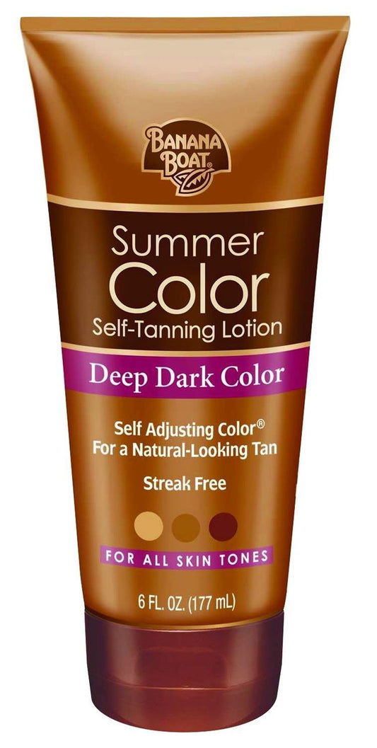 Banana Boat Summer Color Self Tanning Lotion, 6oz | Self Tanner, Deep Dark Color for All Skin Tones, Gradual Tanning Lotion, Sunless Tanner, 6oz (Pack Beauty & Personal Care Banana Boat
