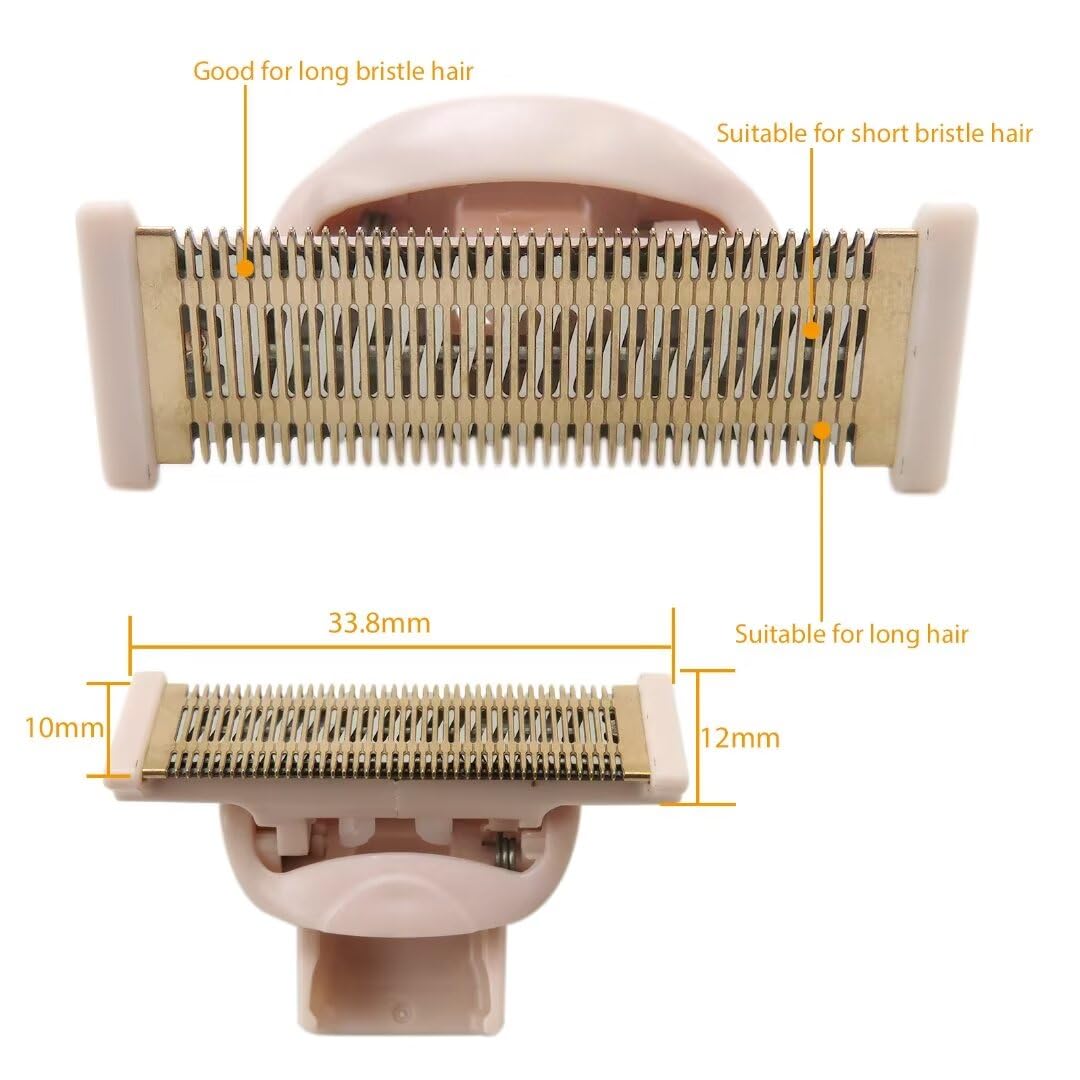 Colorpp 2Pcs Replacement Shaver Head Fit for Flawless Nu Razor, Rose Gold Plated Body Hair Remover Replacement Head with Covers for Women Beauty and Personal Care Colorpp