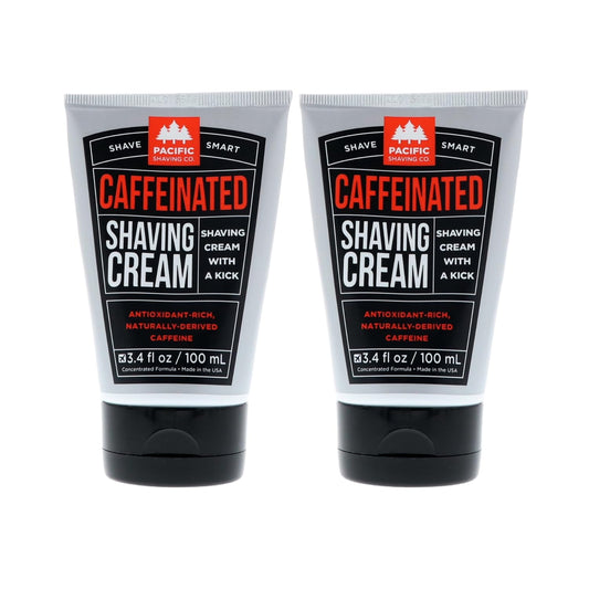 Pacific Shaving Company Caffeinated Shaving Cream - Caffeine, Shea Butter + Spearmint Antioxidant Shaving Cream - Clean Formula for Hydrating, Redness Beauty and Personal Care Pacific Shaving Company