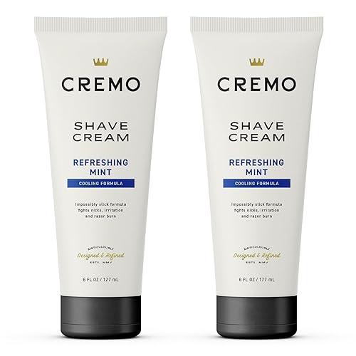 Cremo Barber Grade Cooling Shave Cream, Astonishingly Superior Ultra-Slick Shaving Cream Fights Nicks, Cuts And Razor Burn, 6 Fl Oz (2 Pack), WHITE Beauty & Personal Care Cremo