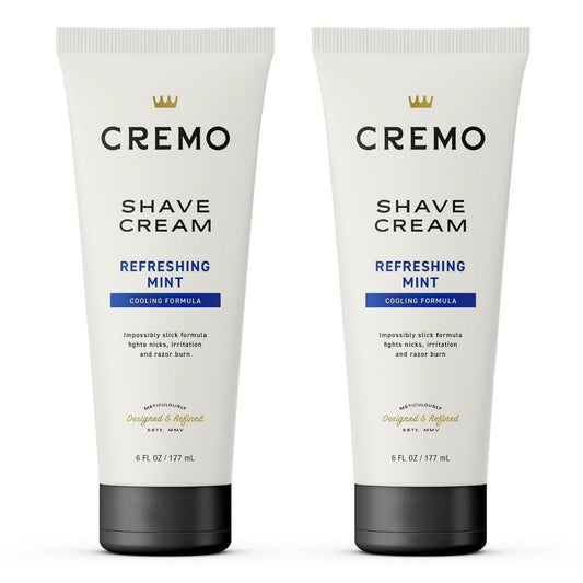Cremo Barber Grade Cooling Shave Cream, Astonishingly Superior Ultra-Slick Shaving Cream Fights Nicks, Cuts And Razor Burn, 6 Fl Oz (2 Pack), WHITE Beauty & Personal Care Cremo