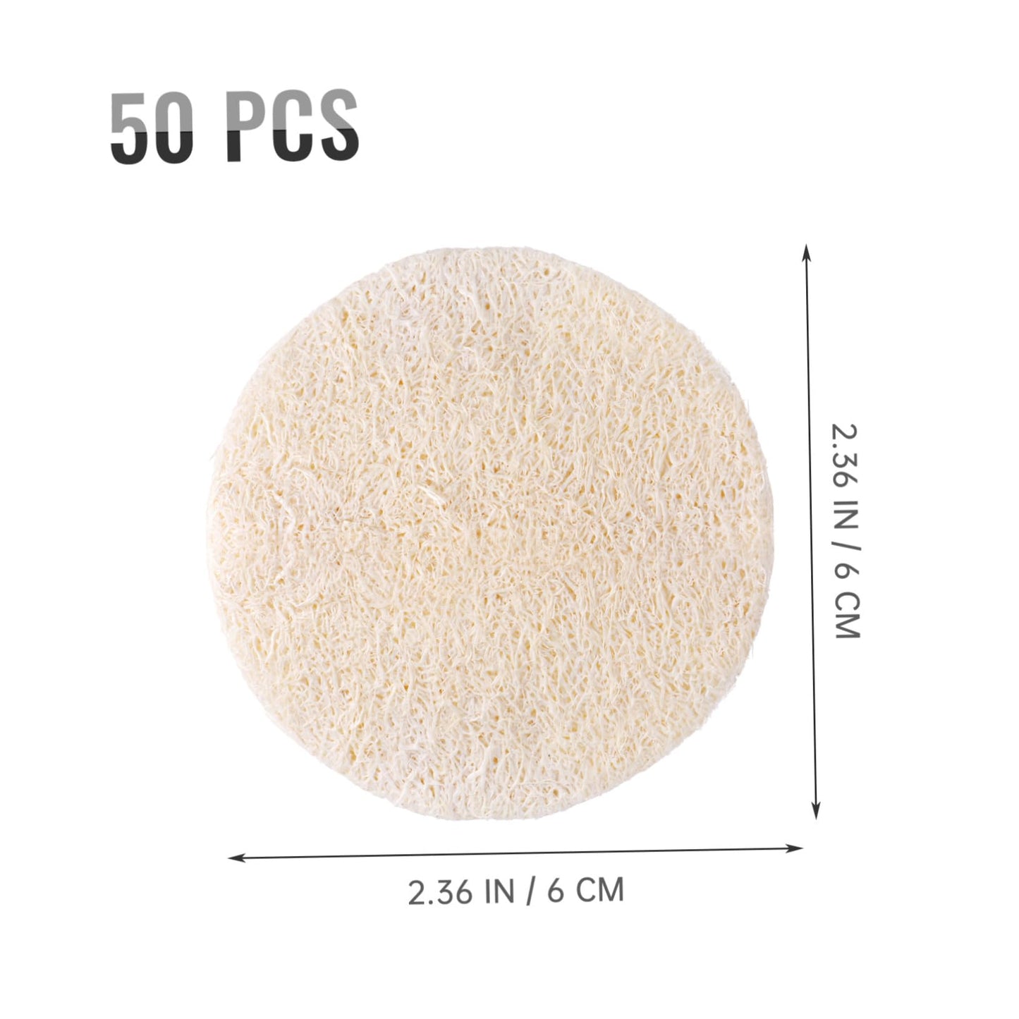 Uonlytech 50pcs Loofah Face Pads, Natural Sponge Exfoliating Face Pads Reusable Makeup Remover Facial Body Scrubbers Pad for Women and Men Facial Beauty and Personal Care Uonlytech