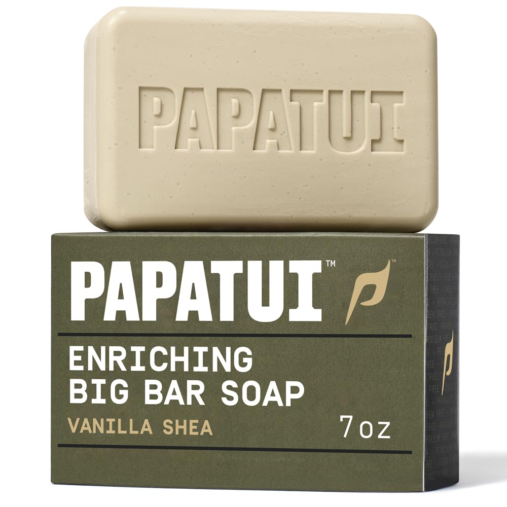 PAPATUI by Dwayne Johnson Enriching Bar Soap for Men | Hydrating Daily cleanser | Moisturizes with Mango Butter and Avocado Oil | Vanilla Shea | 7oz Beauty & Personal Care PAPATUI