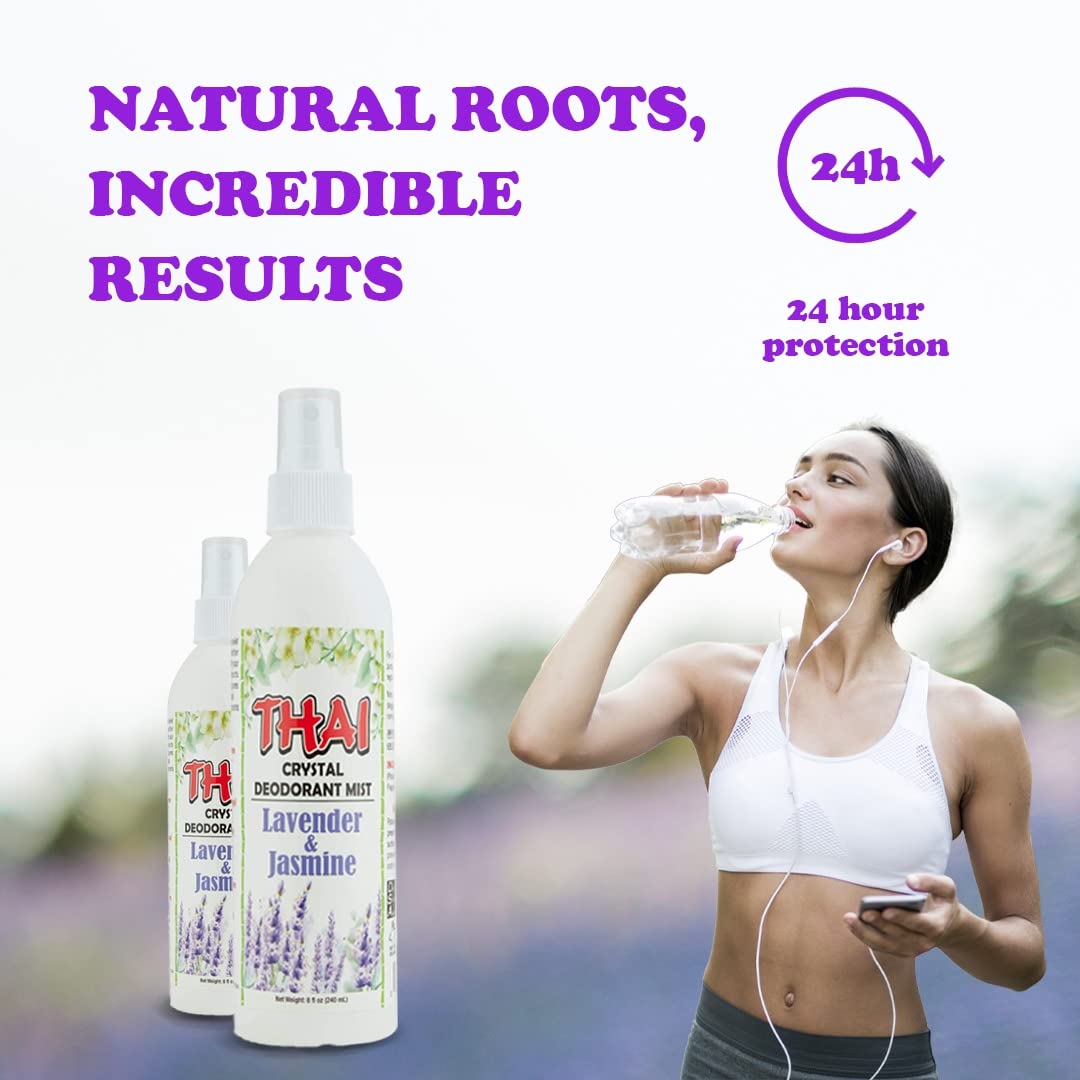 Thai Deodorant Stone Crystal Mist Natural Deodorant Spray 8 oz. Bundle (Lavender & Jasmine, Single) Beauty and Personal Care Thai Deodorant Stone