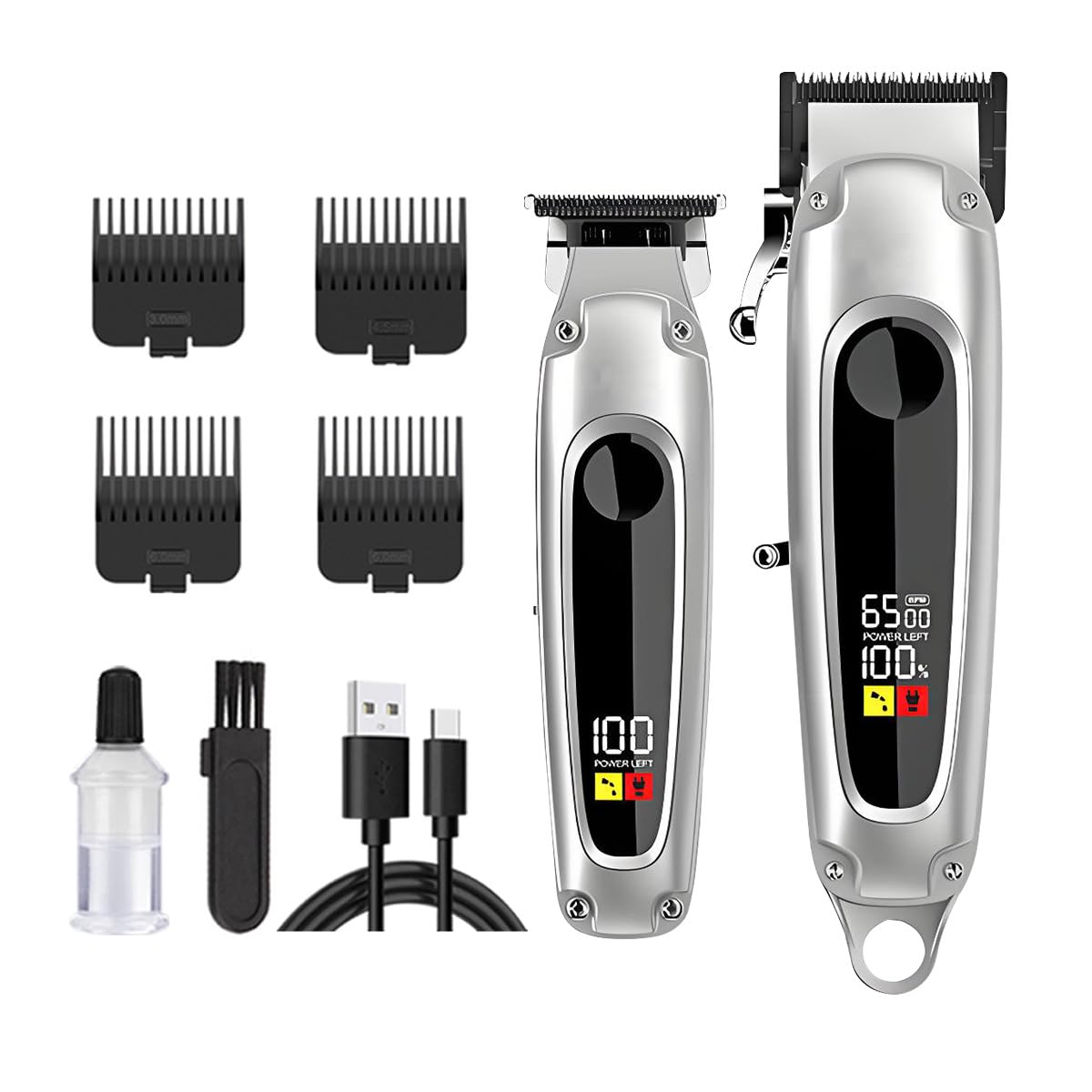 GLESVOWIO Professional Hair Clippers for Men Electric Barber and Trimmer Set Cordless for Cutting with LED Display Powerful Motor Rechargable Beauty and Personal Care GLESVOWIO