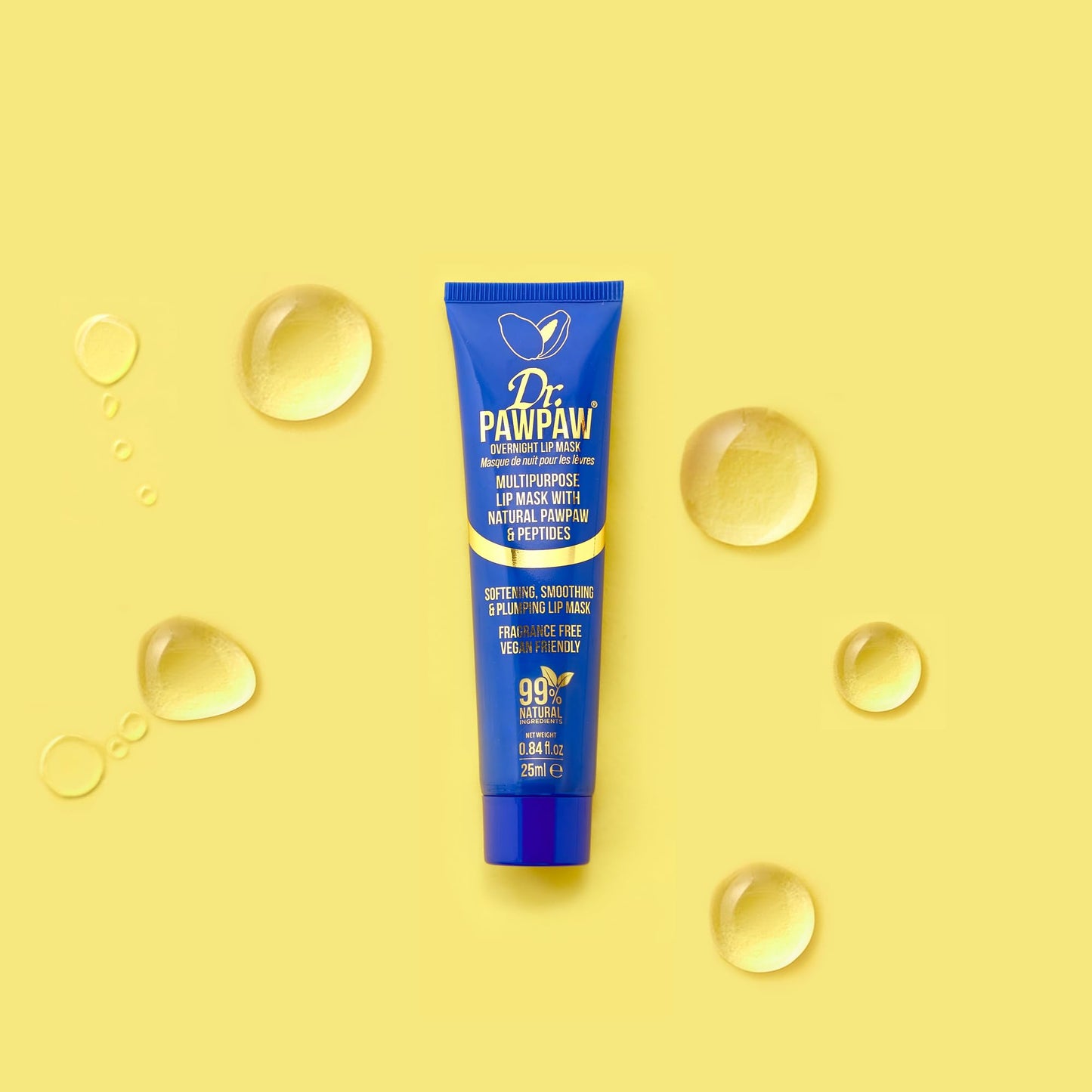 Dr. PawPaw Multipurpose Overnight Lip Mask - Lip Sleeping Mask with Peptides - Natural Lip Moisturizer for Plumper Lip - Cruelty Free - 0.84 oz Beauty and Personal Care Dr. PAWPAW ORIGINAL BALM