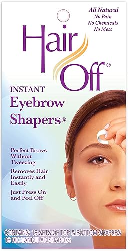 Hair Off Instant Eyebrow Shapers - Fast, Easy, & Mistake Proof Waxing Strips - Natural & Pain-Free Eyebrow Waxing Kit -Wax Strips for Hair Removal Beauty & Personal Care Hair Off