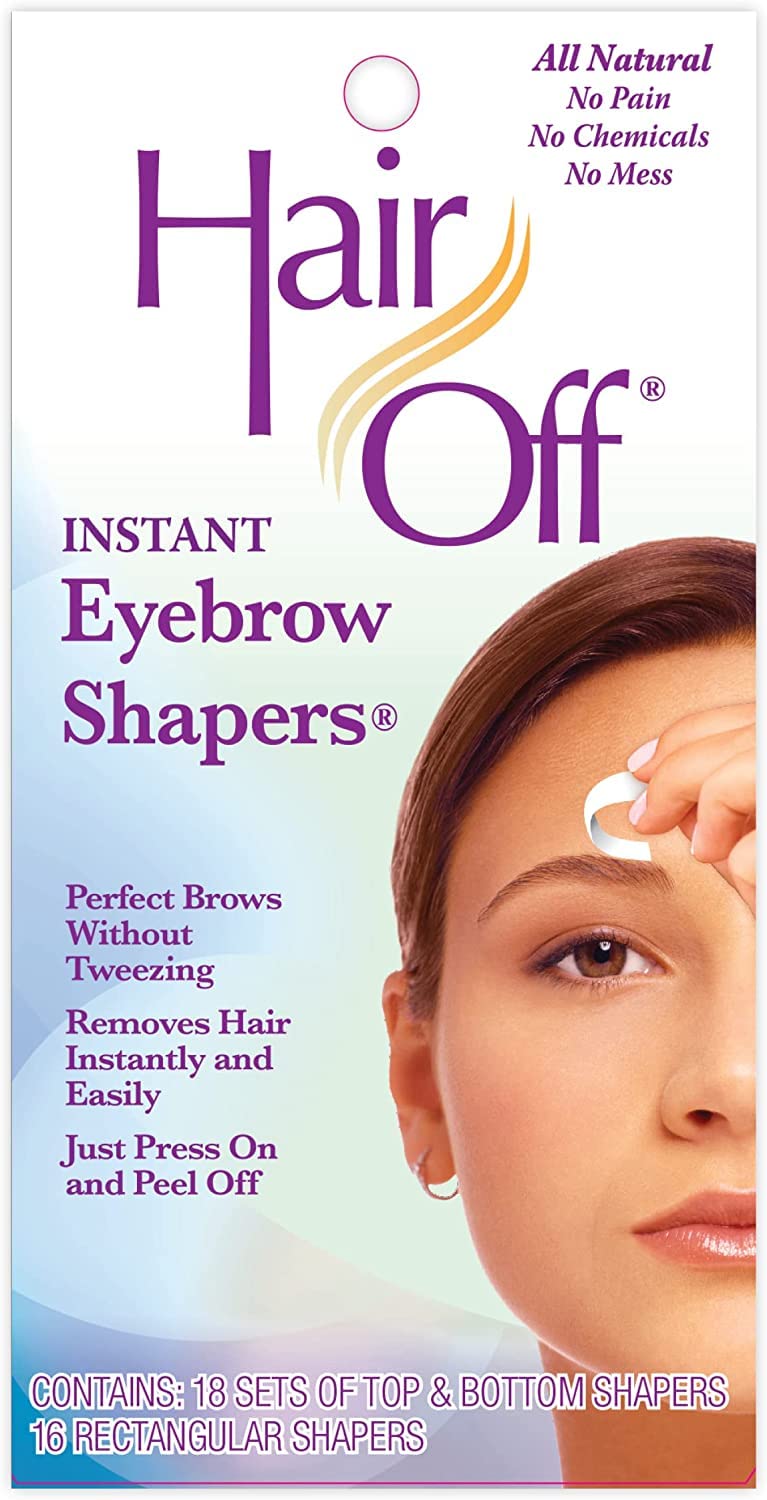 Hair Off Instant Eyebrow Shapers - Fast, Easy, & Mistake Proof Waxing Strips - Natural & Pain-Free Eyebrow Waxing Kit -Wax Strips for Hair Removal Beauty & Personal Care Hair Off