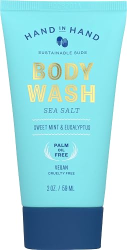 Hand In Hand, Body Wash Mini Sea Salt Sweet Mint Eucalyptus, 2 Fl Oz Beauty & Personal Care Hand in Hand