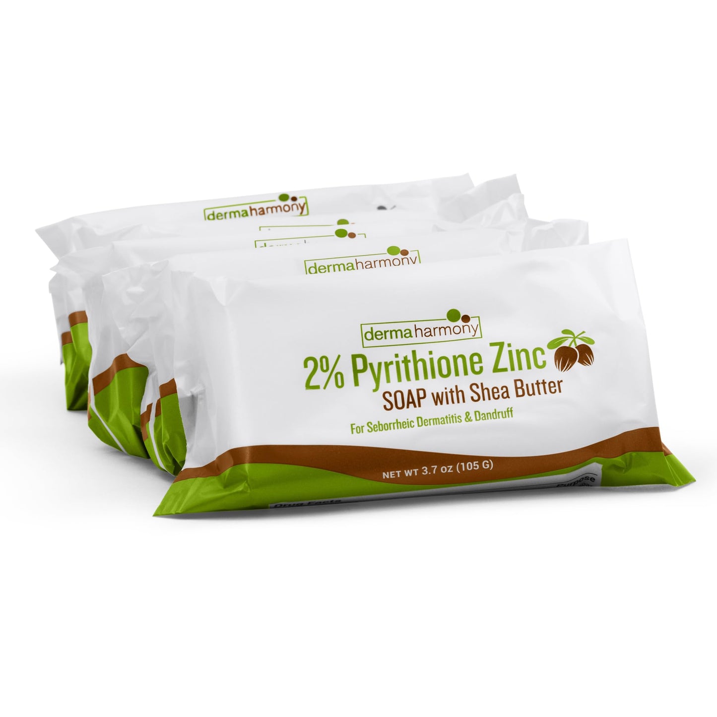 Dermaharmony 2% Zinc Pyrithione (ZNP BAR) Shea Butter Soap 3.7 oz Bars - Five Pack for Seborrheic Dermatitis, Dandruff, Psoriasis, Eczema, etc. Beauty & Personal Care Dermaharmony