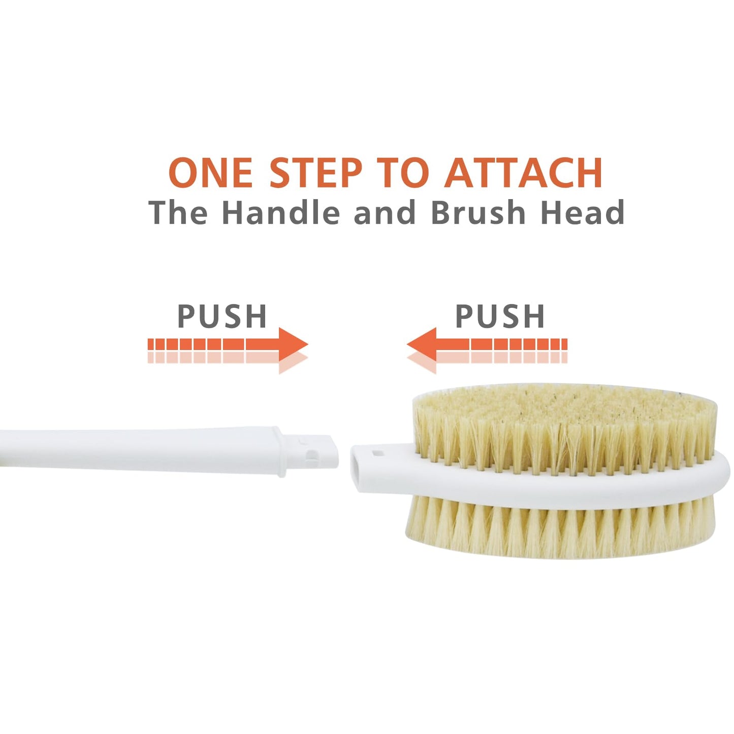 Shower Brush with Soft and Stiff Bristles,18.5" Long Handle Dual-Sided Back Scrubber Bath Brush Body Exfoliator for Wet or Dry Brushing (Long Handle) Beauty & Personal Care HONOMA