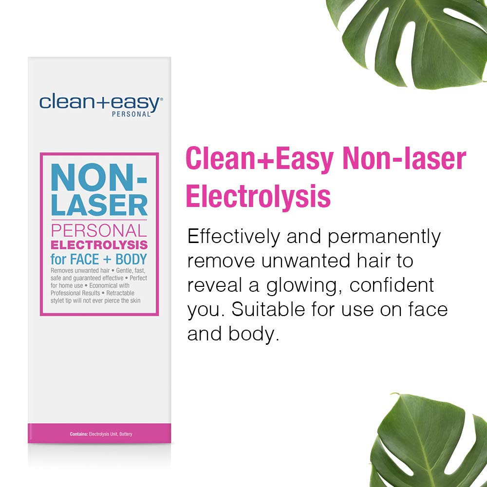 Clean + Easy Electrolysis Machine for Permanent Hair Removal - Non-Laser, Painless Electrolysis Hair Removal for Face & Body, At-Home Remover Device Beauty & Personal Care Clean + Easy