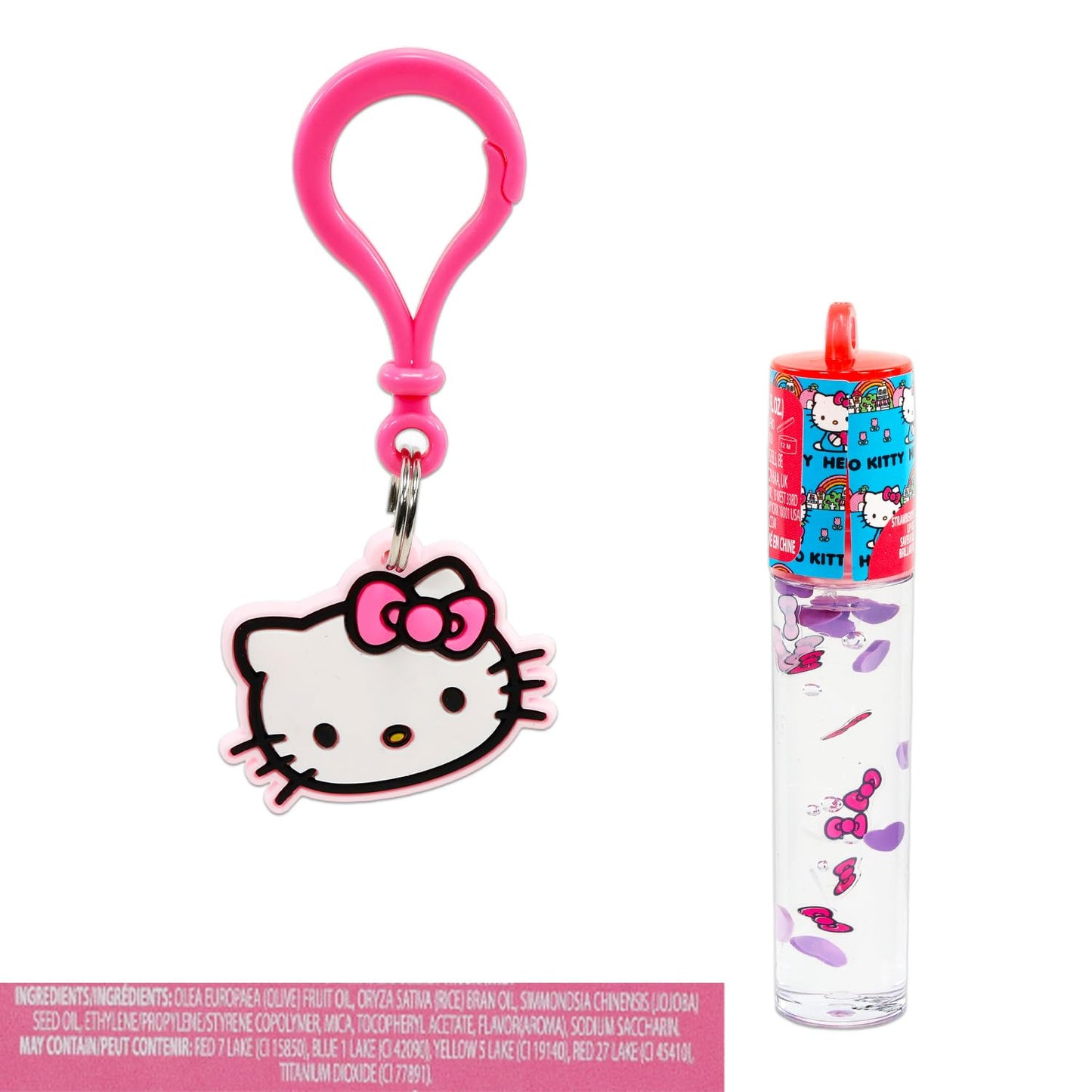Hello Kitty Lip Gloss Tubes - Bundle with 2 Lip Gloss in Assorted Flavors for Party Favors Plus Bag Clip, Stickers, More | Hello Kitty Party Favors Beauty & Personal Care Hello Kitty