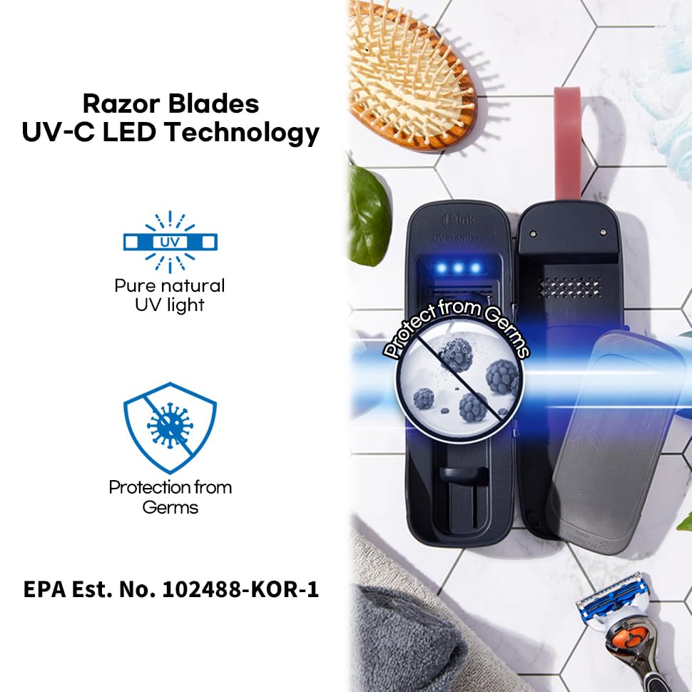 LINK Portable Razor Case UV-C LED Technology & Cleaning Pad L-S101 / Carrying Case Protector / USB Charging Way / Auto Self-Care System Beauty and Personal Care LINK Innovation