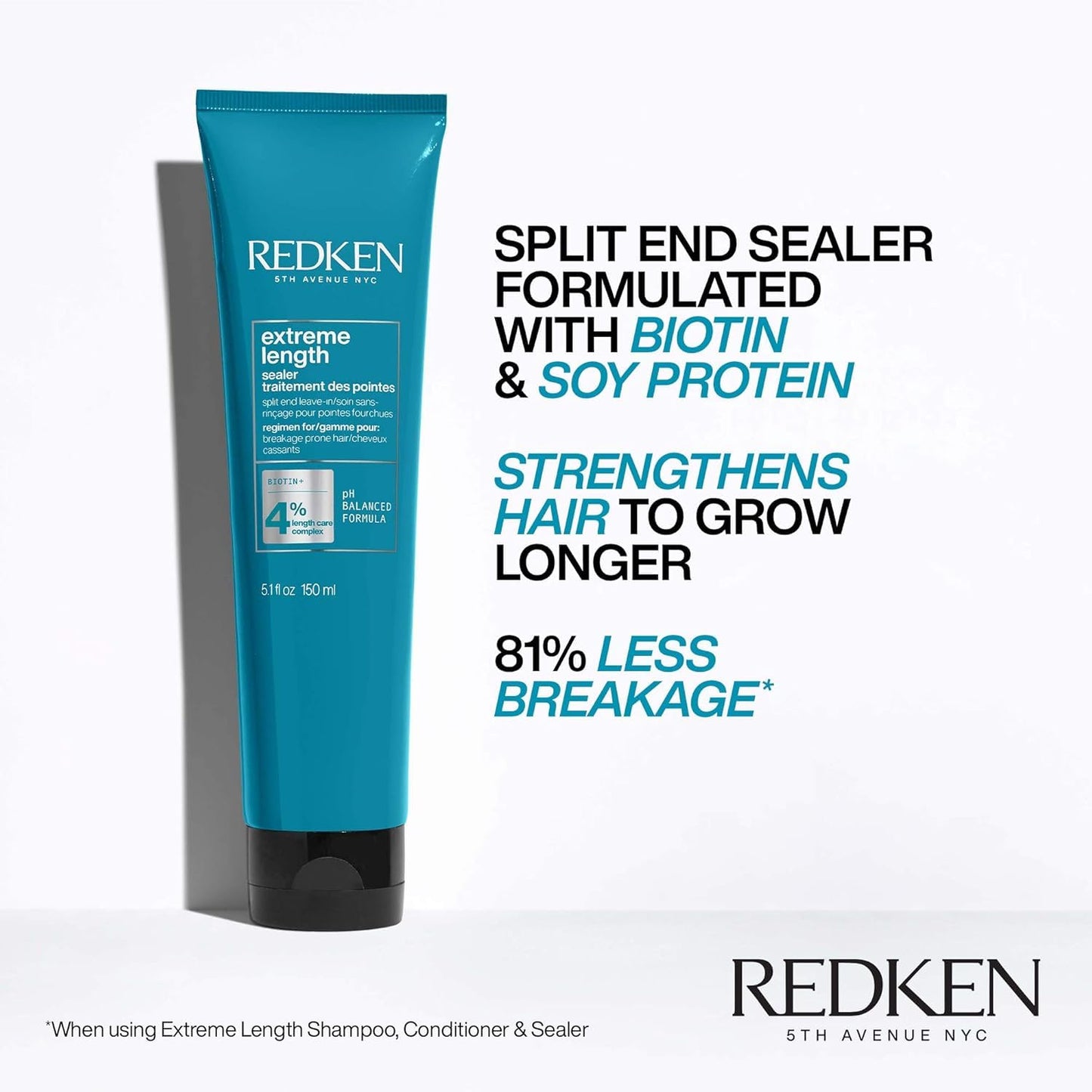 Redken Extreme Length Leave-In Treatment For Hair Growth - Seals Split Ends & Prevents Breakage, Infused With Biotin Beauty & Personal Care Redken